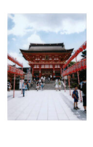 Polaroid of the entrance of fushimi inure in Kyoto, Japan