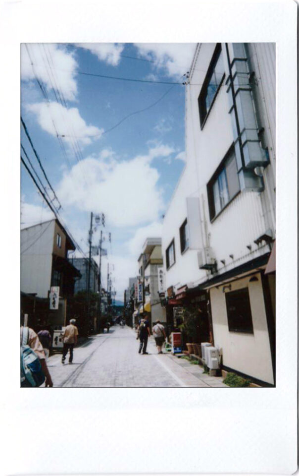 Polaroid of a street in Japan