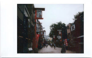 Polaroid of a street in Asakusa; Tokyo; Japan