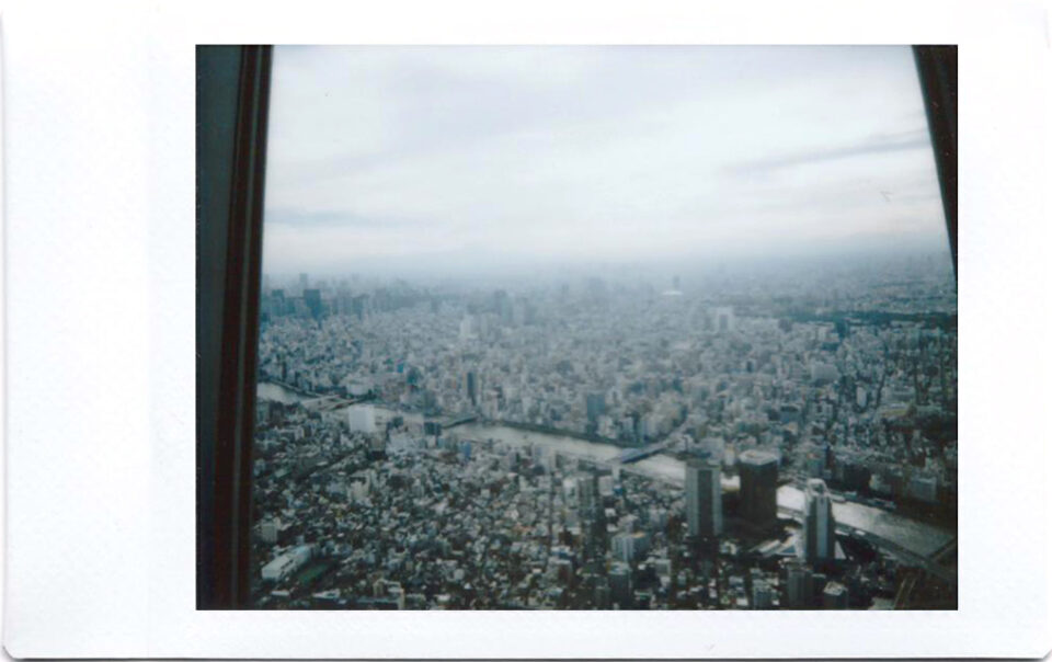 Polaroid of the view from the Tokyo Skytree; Japan