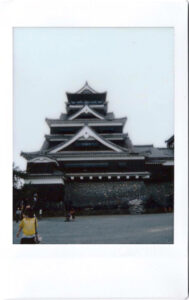 Polaroid of the castle in Kumamoto; Japan