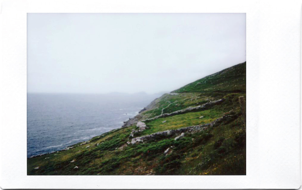 Fujifilm Instax Polaroid of Cliffs at Slea Head Drive; Dingle Peninsula; West Atlantic Way; Ireland
