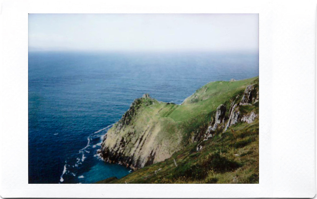 Fujifilm Instax Polaroid of Cliffs at Slea Head Drive; Dingle Peninsula; West Atlantic Way; Ireland